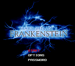 Mary Shelley's Frankenstein title screen for Sega Genesis
